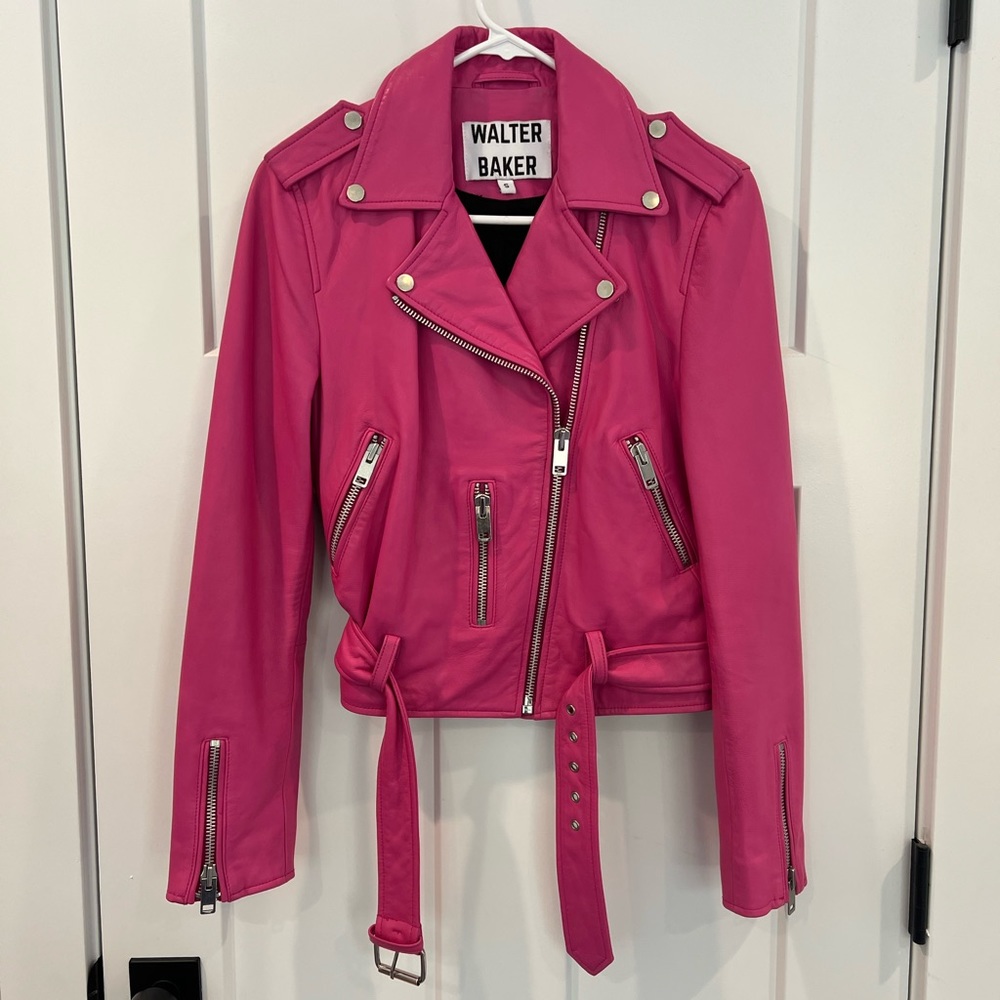 Walter Baker Pink Leather Jacket- size Small